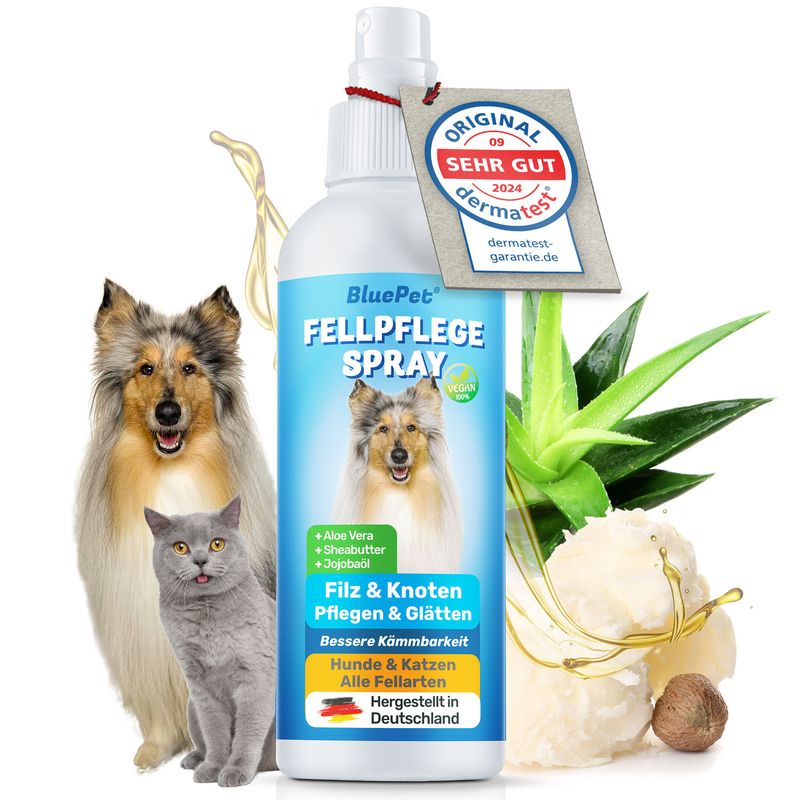 BluePet Entfilzungsspray Hunde & Katzen, natürliches Fellspray gegen Knoten
