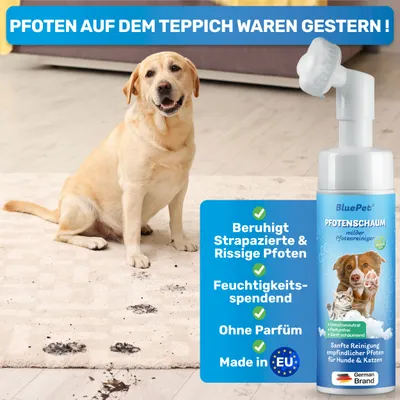 BluePet Pfotenschaum sanfter Pfotenreiniger Reinigungsschaum für Hunde