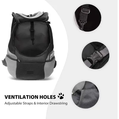 Hundetransportrucksack L schwarz, bequem für Reisen und unterwegs