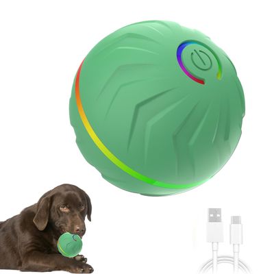 Interaktiver Hundeball, 6,6 cm, bewegungsaktiviert, USB-aufladbar, Grün