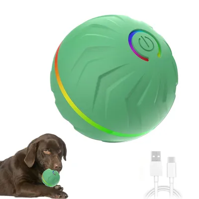Interaktiver Hundeball, 6,6 cm, bewegungsaktiviert, USB-aufladbar, Grün