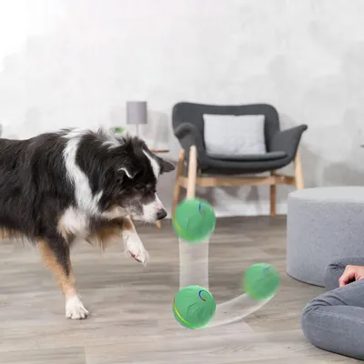 Interaktiver Hundeball, 6,6 cm, bewegungsaktiviert, USB-aufladbar, Grün