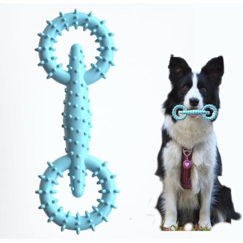 Kauring für Hunde, robustes Beißspielzeug, blau