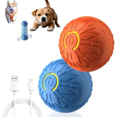 Interaktives Hundeball-Set (2 Stück), mit Vibrations- und Sprungfunktion