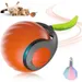 Oranger interaktiver Katzenball 5 cm – mit Plüschschwanz-Indoor-Spiel