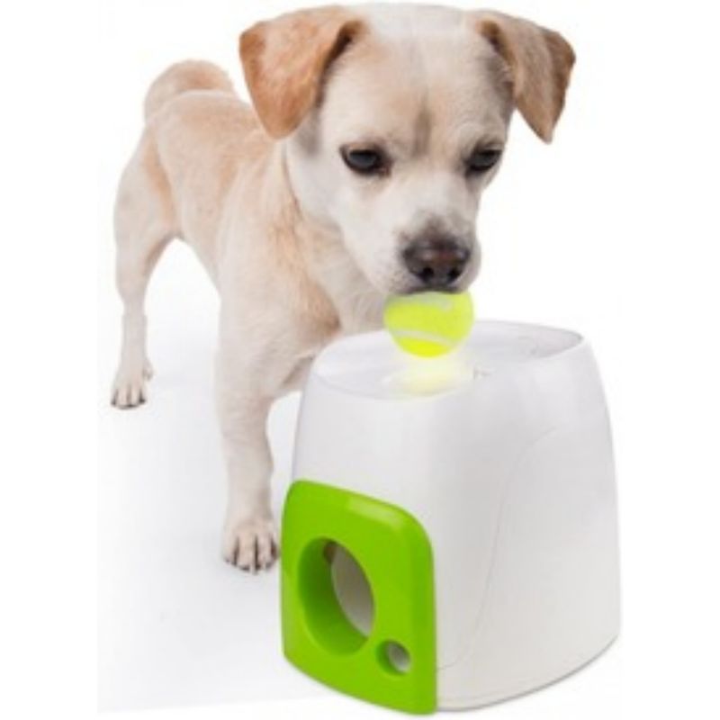 Interaktiver Leckerli-Spender für Hunde, 16 x 16 x 20 cm, Weiß/Grün
