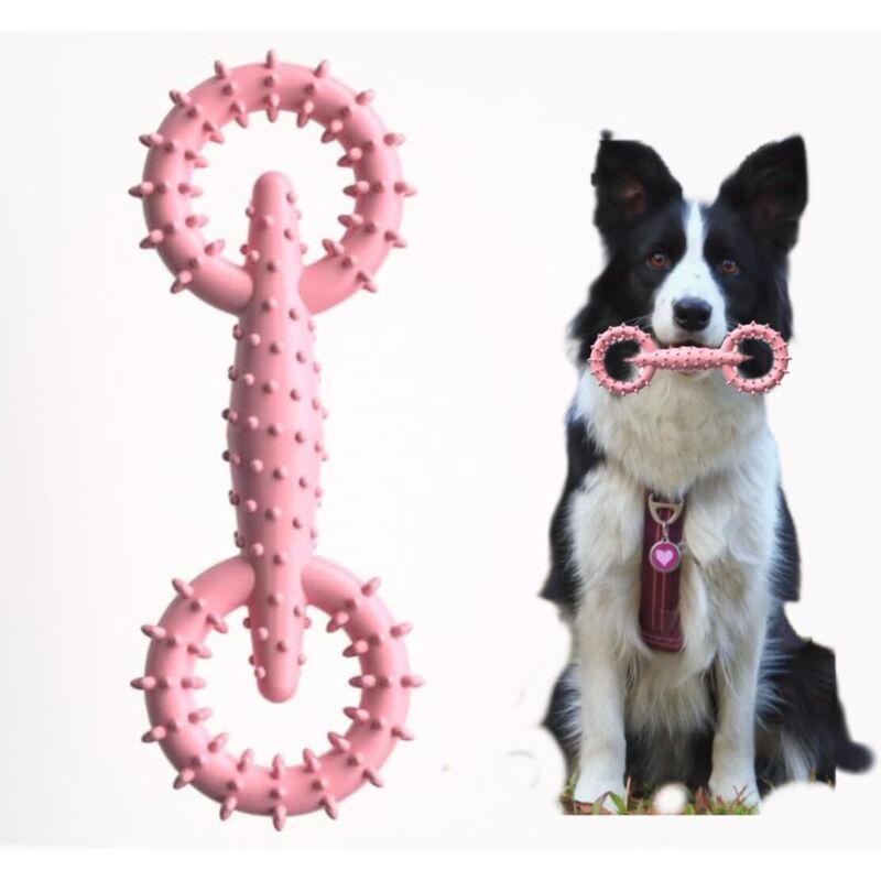 Rosa Hundespielzeug, Beißring für Welpen und Hunde