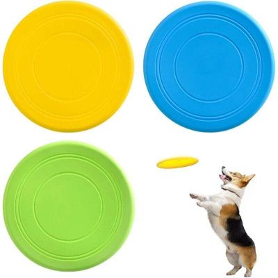 3er-Set Hunde-Frisbee 17,8 cm – weiche Gummi-Wurfscheibe für draußen
