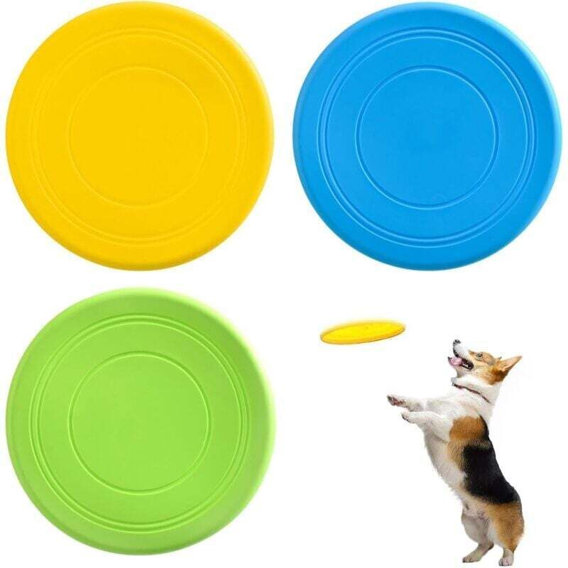 3er-Set Hunde-Frisbee 17,8 cm – weiche Gummi-Wurfscheibe für draußen
