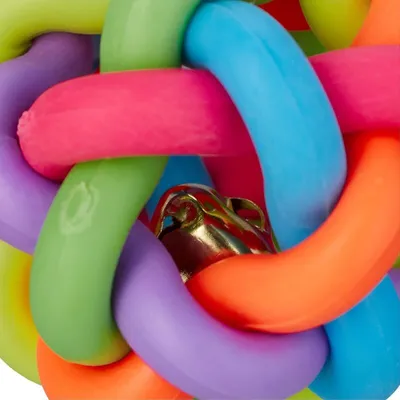 3er-Set Bälle für Katzen und Hunde, 6 cm – mit Glöckchen, buntes Spielzeug