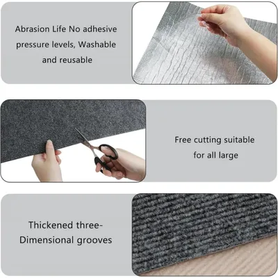 Premium-Kratzmatte Katzen, 30 x 100 cm – selbstklebend abnehmbar – schützt