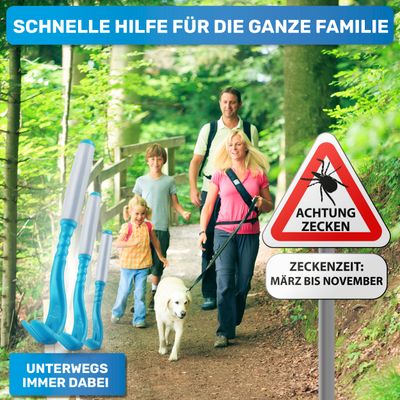 BluePet Premium Zeckenhaken 3er Set kleine Zeckenhebel Zeckenentferner