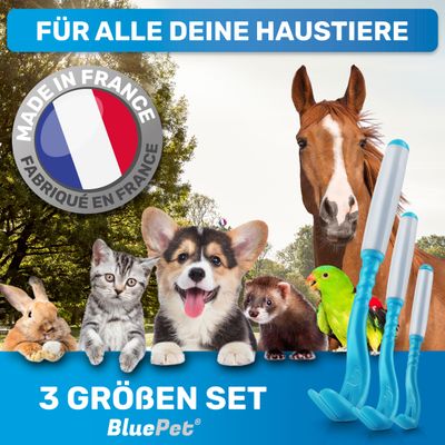 BluePet Premium Zeckenhaken 3er Set kleine Zeckenhebel Zeckenentferner