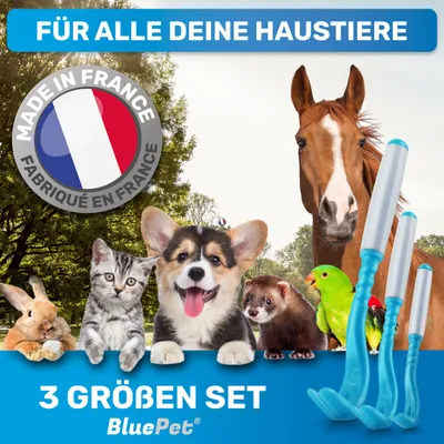 BluePet Premium Zeckenhaken 3er Set kleine Zeckenhebel Zeckenentferner BluePet Premium Zeckenhaken 3er Set kleine Zeckenhebel Zeckenentferner