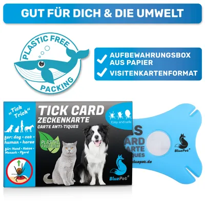 BluePet Zeckenkarte mit Lupe Zeckenentferner für Hund, Katze & Mensch BluePet Zeckenkarte mit Lupe Zeckenentferner für Hund, Katze & Mensch