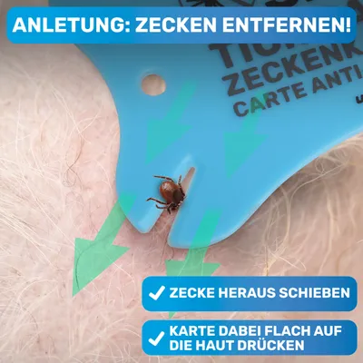 BluePet Zeckenkarte mit Lupe Zeckenentferner für Hund, Katze & Mensch BluePet Zeckenkarte mit Lupe Zeckenentferner für Hund, Katze & Mensch