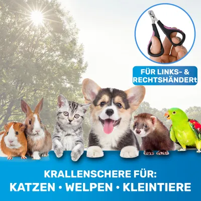 BluePet Krallenschere Mini für kleine Hunde, Katzen, Welpen und Nagetiere