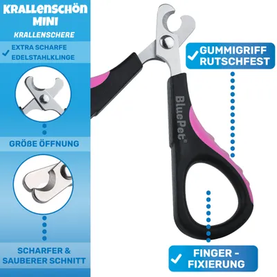 BluePet Krallenschere Mini für kleine Hunde, Katzen, Welpen und Nagetiere