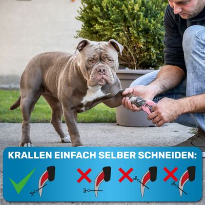 BluePet Profi Krallenschere Verstellbar, Stark für kleine & große Hunde