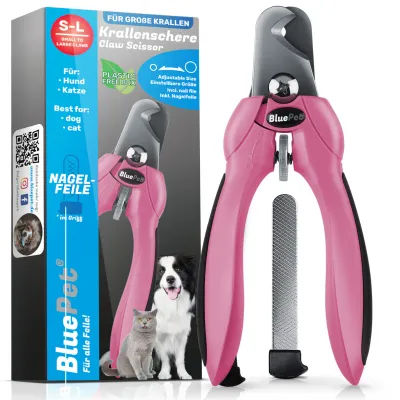 BluePet Profi Krallenschere Verstellbar, Stark für kleine & große Hunde