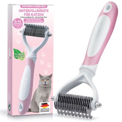 BluePet Unterwollbürste Katze, Langhaar Unterfellbürste, Unterwolle Kamm
