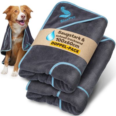 BluePet Hundehandtuch, extra saugstark & schnell trocknend, Handtuch Hund