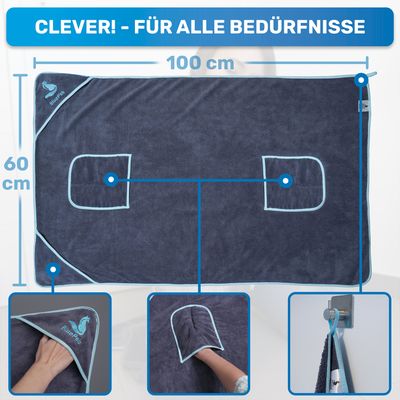 BluePet Hundehandtuch, extra saugstark & schnell trocknend, Handtuch Hund