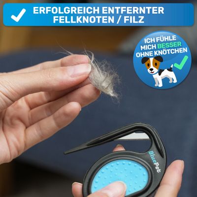 BluePet Entfilzer Entfilzungsmesser bei festen Knoten für Hunde & Katzen