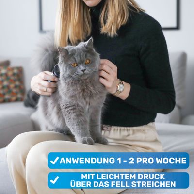BluePet Hundebürste & Katzenbürste, Unterwollbürste Kurzhaar Hund & Katze