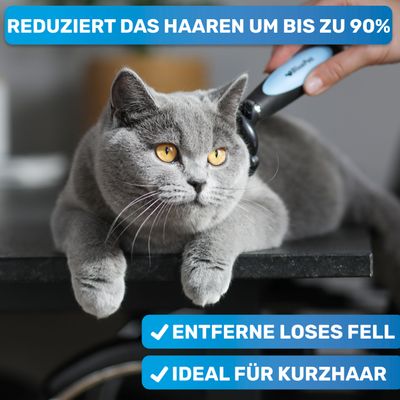 BluePet Hundebürste & Katzenbürste, Unterwollbürste Kurzhaar Hund & Katze