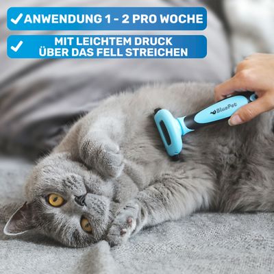 BluePet Hundebürste & Katzenbürste, Unterwollbürste Kurzhaar Hund & Katze