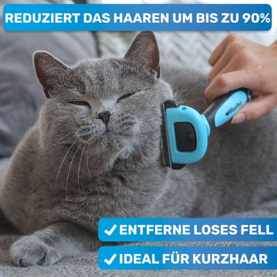 BluePet Hundebürste & Katzenbürste, Unterwollbürste Kurzhaar Hund & Katze