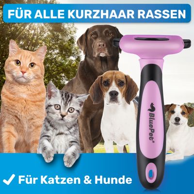 BluePet Hundebürste & Katzenbürste, Unterwollbürste Kurzhaar Hund & Katze
