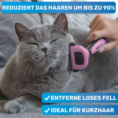 BluePet Hundebürste & Katzenbürste, Unterwollbürste Kurzhaar Hund & Katze