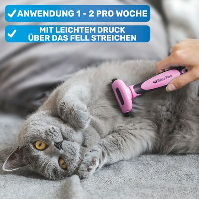 BluePet Hundebürste & Katzenbürste, Unterwollbürste Kurzhaar Hund & Katze