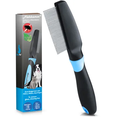 BluePet leichter Flohkamm & Läusekamm inkl. Flohkarte für Hund & Katze BluePet leichter Flohkamm & Läusekamm inkl. Flohkarte für Hund & Katze