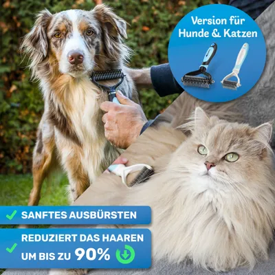 BluePet Unterwollbürste, Langhaar Unterfellbürste, Bürste für Hund & Katze BluePet Unterwollbürste, Langhaar Unterfellbürste, Bürste für Hund & Katze