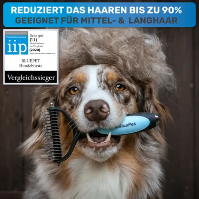 BluePet Unterwollbürste, Langhaar Unterfellbürste, Bürste für Hund & Katze BluePet Unterwollbürste, Langhaar Unterfellbürste, Bürste für Hund & Katze