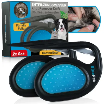 BluePet Entfilzer Entfilzungsmesser bei festen Knoten für Hunde & Katzen