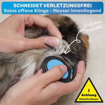 BluePet Entfilzer Entfilzungsmesser bei festen Knoten für Hunde & Katzen