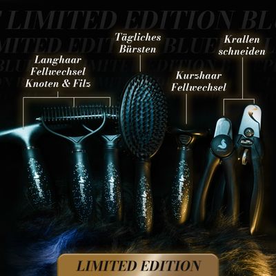 BluePet Hundebürste & Katzenbürste, Unterwollbürste Langhaar Hund & Katze