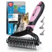 BluePet Unterwollbürste, Langhaar Unterfellbürste, Bürste für Hund & Katze