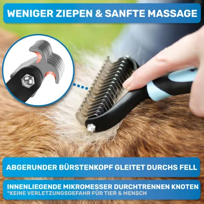 BluePet Unterwollbürste, Langhaar Unterfellbürste, Bürste für Hund & Katze BluePet Unterwollbürste, Langhaar Unterfellbürste, Bürste für Hund & Katze