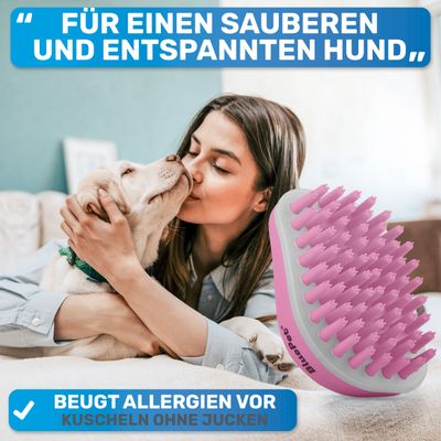 BluePet Hundebürste & Katzenbürste Kurzhaar, Badebürste Gummistriegel Hund
