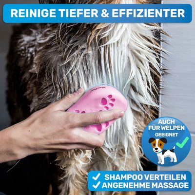 BluePet Hundebürste & Katzenbürste Kurzhaar, Badebürste Gummistriegel Hund