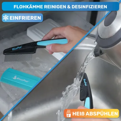 BluePet leichter Flohkamm & Läusekamm inkl. Flohkarte für Hund & Katze BluePet leichter Flohkamm & Läusekamm inkl. Flohkarte für Hund & Katze