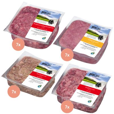 proCani BARF-Paket pur  Rind & Geflügel Sort.
