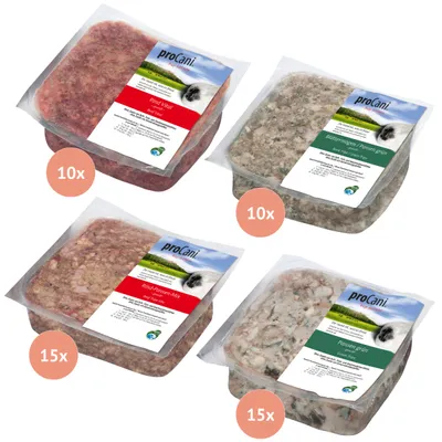 proCani BARF-Paket pur 4 Sorten Rind & Innerei proCani BARF-Paket pur 4 Sorten Rind & Innerei