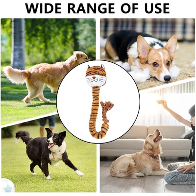 Seil-Plüsch-Tier 64 cm - quietscht, Zahnung, für alle Hunde