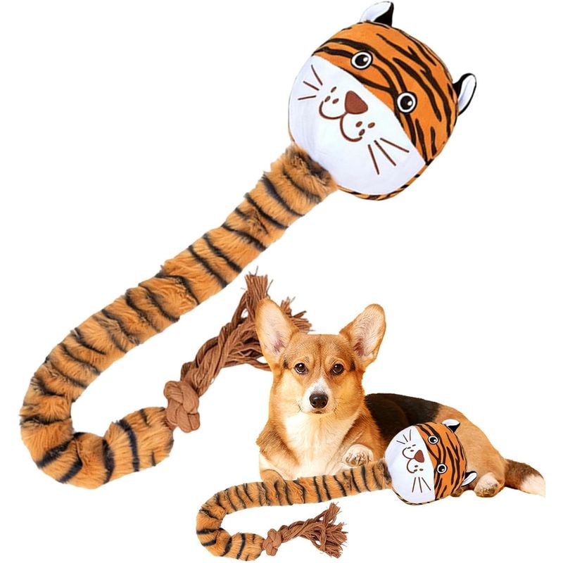 Seil-Plüsch-Tier 64 cm - quietscht, Zahnung, für alle Hunde